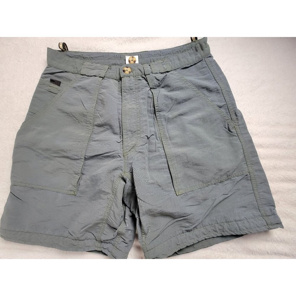 The North Face Mens Nylon Hiking Shorts Medium Green Lightweight Outdoor Wear